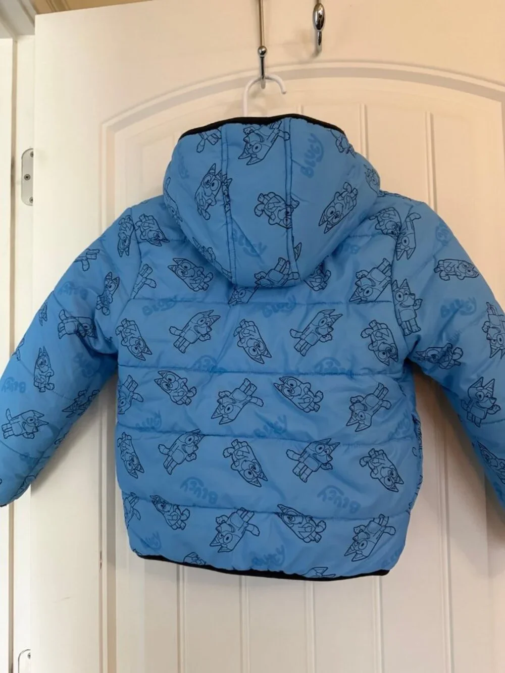 Bluey Puffer Jacket Kids Bluey Puffer Jacket Kids Blue Cartoon Character Size 5T